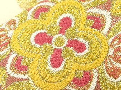 平和屋着物●西陣　酒井守謹製　六通柄袋帯　草花文　金糸　証紙付き　逸品　未使用　CABJ2250dy