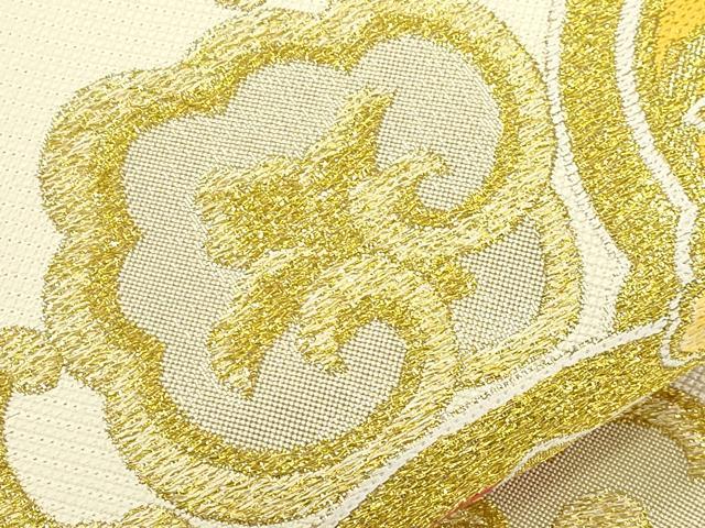 平和屋着物●西陣　酒井守謹製　六通柄袋帯　草花文　金糸　証紙付き　逸品　未使用　CABJ2250dy
