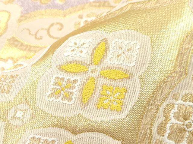 平和屋着物●西陣　酒井守謹製　六通柄袋帯　唐織　幾何学花文　金糸　証紙付き　逸品　未使用　CABJ2251dy