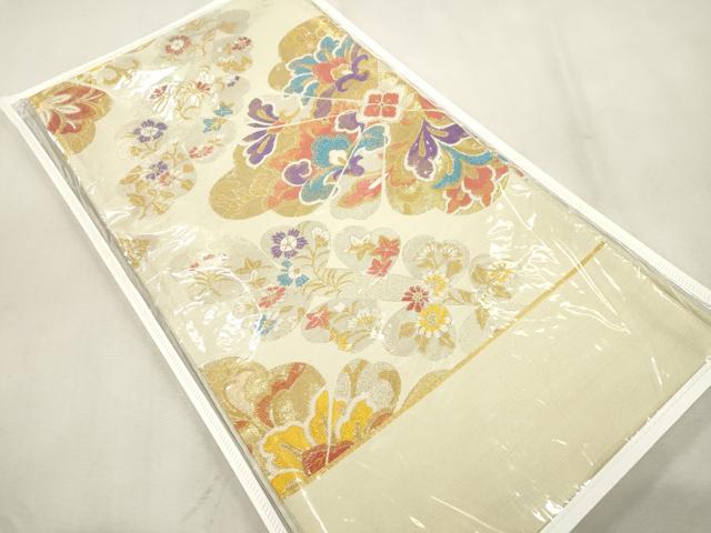 平和屋着物●西陣　酒井守謹製　六通柄袋帯　菱草花文　金銀糸　証紙付き　逸品　未使用　CABJ2257dy