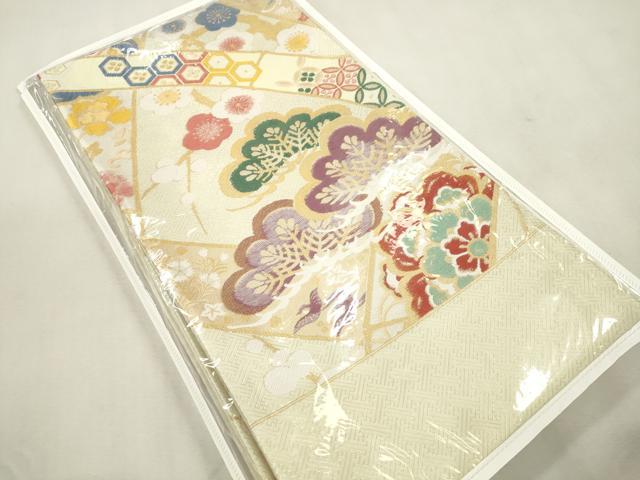 平和屋着物●西陣　酒井守謹製　六通柄袋帯　松　花鳥文　金糸　証紙付き　逸品　未使用　CABJ2261dy