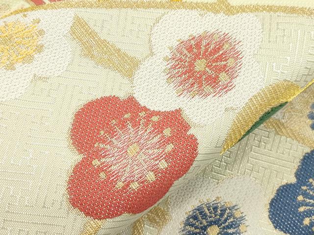 平和屋着物●西陣　酒井守謹製　六通柄袋帯　松　花鳥文　金糸　証紙付き　逸品　未使用　CABJ2261dy