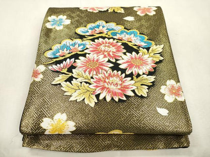 平和屋着物●西陣　酒井守謹製　六通柄袋帯　松花文　金糸　証紙付き　逸品　未使用　CABJ2264dy