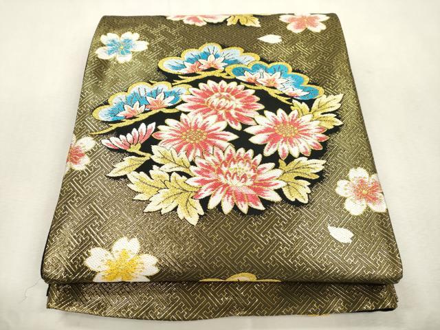 平和屋着物●西陣　酒井守謹製　六通柄袋帯　松花文　金糸　証紙付き　逸品　未使用　CABJ2264dy