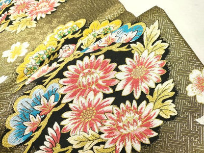 平和屋着物●西陣　酒井守謹製　六通柄袋帯　松花文　金糸　証紙付き　逸品　未使用　CABJ2264dy