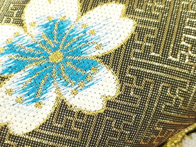 平和屋着物●西陣　酒井守謹製　六通柄袋帯　松花文　金糸　証紙付き　逸品　未使用　CABJ2264dy
