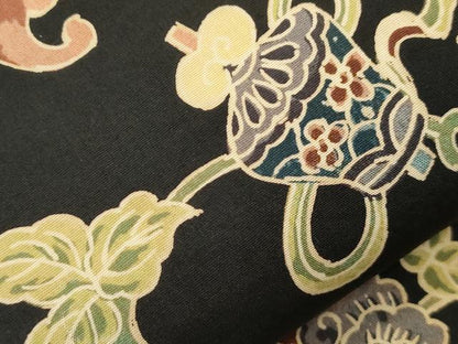平和屋着物●アンティーク　大正ロマン　半幅帯　龍　黒地　正絹　逸品　CABJ2274dy