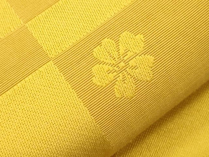 平和屋着物●本場筑前博多織　半幅帯　格子舞花文　正絹　逸品　CABJ2275dy