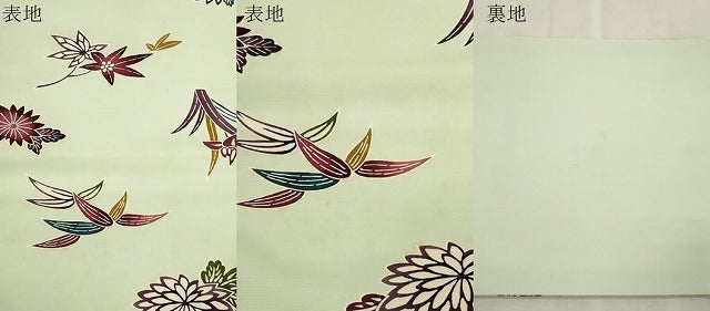 平和屋着物●塩瀬　全通柄九寸名古屋帯　型染め　草花文　正絹　逸品　CABJ2279dy