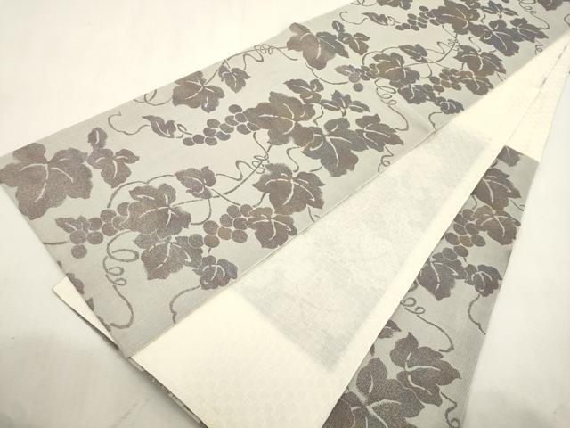 平和屋着物●六通柄袋帯　葡萄蔦の葉文　正絹　逸品　CABJ2282dy