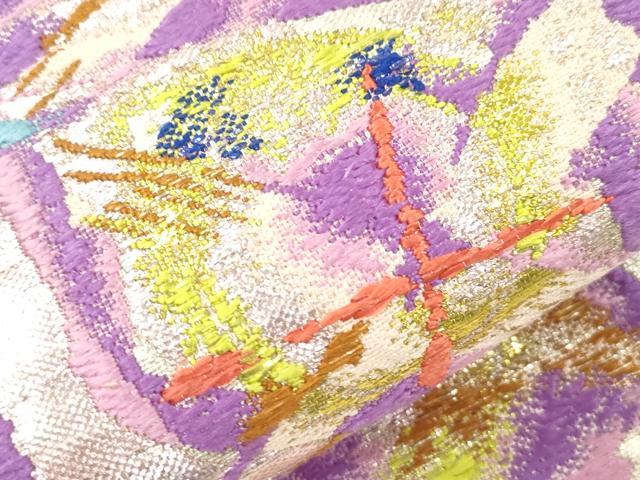 平和屋着物●龍村美術織物　六通柄袋帯　リラのリズム　金銀糸　正絹　逸品　CABJ2287dy