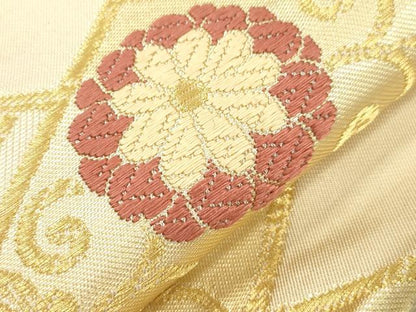 平和屋着物●西陣　川島織物　六通柄　本袋帯　唐織　蜀江花文　金糸　正絹　逸品　CABJ2292dy