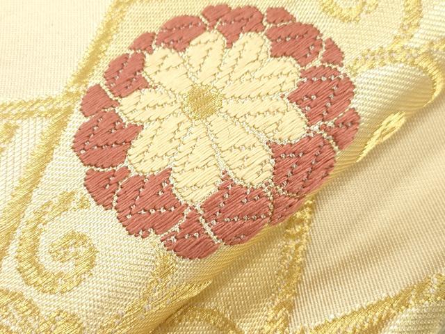 平和屋着物●西陣　川島織物　六通柄　本袋帯　唐織　蜀江花文　金糸　正絹　逸品　CABJ2292dy