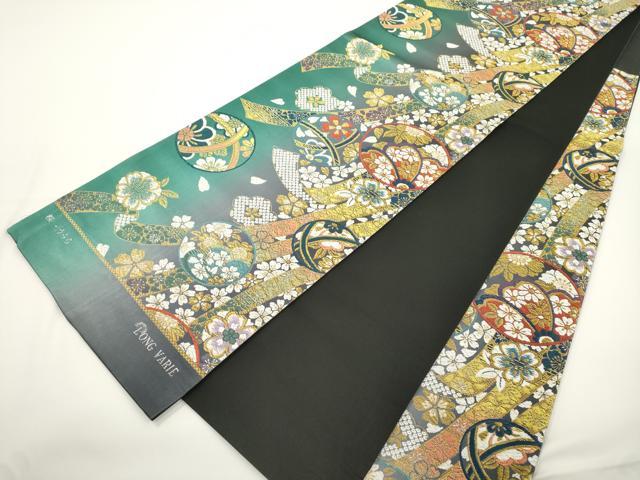 平和屋着物●西陣　廣部商事謹製　六通柄袋帯　唐織　桜・うらら　LONG VARIE　金糸　証紙付き　正絹　逸品　未使用　CABJ2305dy