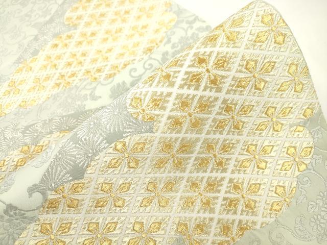 平和屋着物●六通柄袋帯　唐織　雲取り更紗花文　金銀糸　正絹　逸品　CABJ2307dy