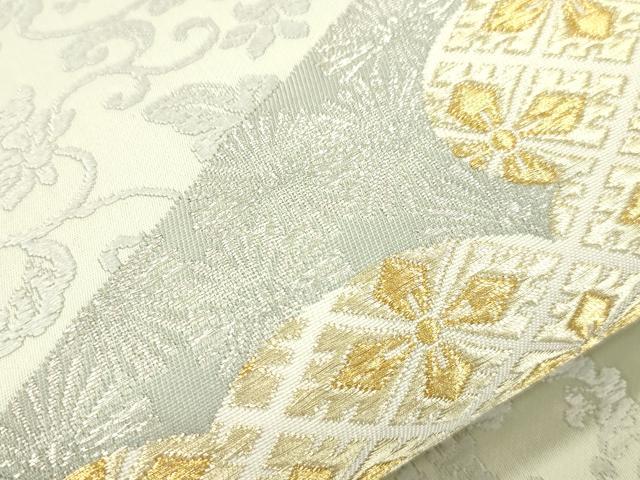 平和屋着物●六通柄袋帯　唐織　雲取り更紗花文　金銀糸　正絹　逸品　CABJ2307dy