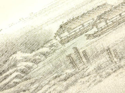 平和屋着物●綴れ　太鼓柄袋帯　作家物　手描き　京都嵐山渡月橋　銀糸　正絹　逸品　CABJ2316dy
