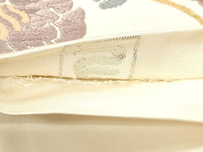 平和屋着物●六通柄袋帯　唐織　草花文　銀糸　正絹　逸品　CABJ2318dy
