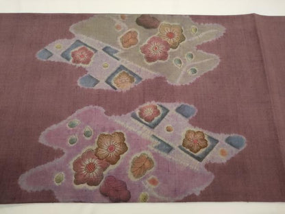 平和屋着物●中国三大刺繍　相良刺繍　結城紬　奥順　はたおり娘　太鼓柄袋帯　辻が花　証紙付き　正絹　逸品　CABJ2323dy
