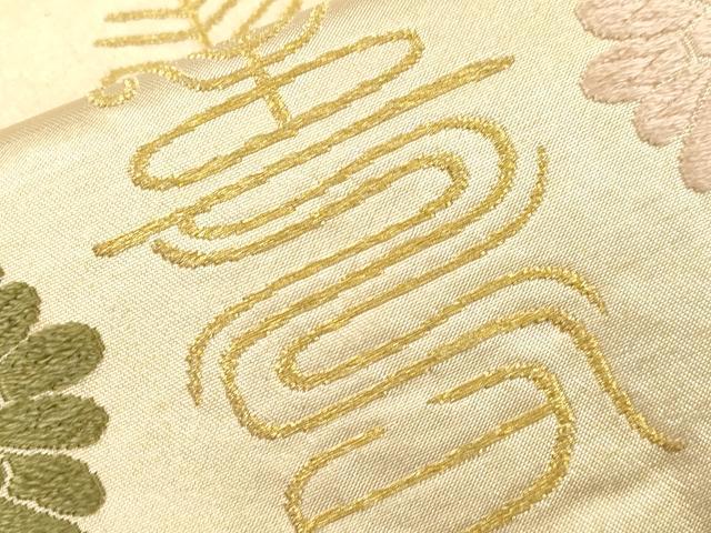 平和屋着物●六通柄袋帯　唐織　文字文　金糸　正絹　逸品　CABJ2325dy