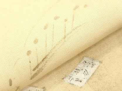 平和屋着物●九寸名古屋帯　手描き　動物　楽器文　正絹　逸品　CABJ2338dy