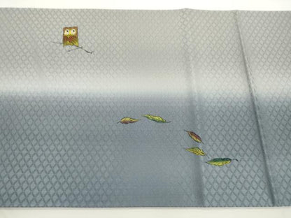 平和屋着物●紙芸紙生 太鼓柄袋帯 手描き 梟 正絹 逸品 CABJ2341dy