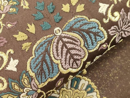平和屋着物●六通柄袋帯　唐織　天井正倉院花文　金糸　正絹　逸品　CABJ2343dy