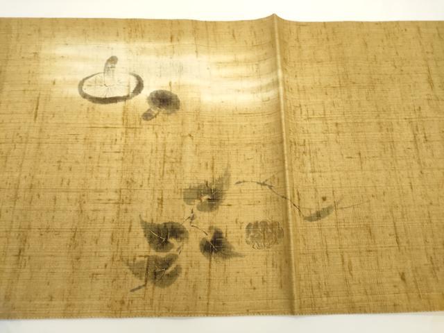 平和屋着物●太鼓柄袋帯　本場真綿絢結城紬　作家物　生紬　手描き　成り物　証紙付き　正絹　逸品　CABJ2348dy