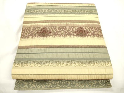 平和屋着物●全通柄袋帯　横段花文　正絹　逸品　CABJ2355dy