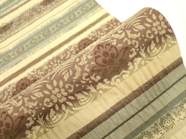 平和屋着物●全通柄袋帯　横段花文　正絹　逸品　CABJ2355dy