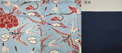 平和屋着物●浦野理一　型染　九寸名古屋帯　花鳥文　正絹　逸品　CABJ2360dy