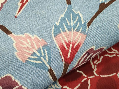 平和屋着物●浦野理一　型染　九寸名古屋帯　花鳥文　正絹　逸品　CABJ2360dy