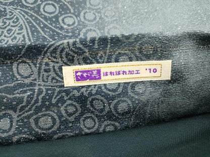 平和屋着物●ワンタッチつけ帯　魚　銀通し地　さが美扱い　正絹　逸品　CABJ2361dy