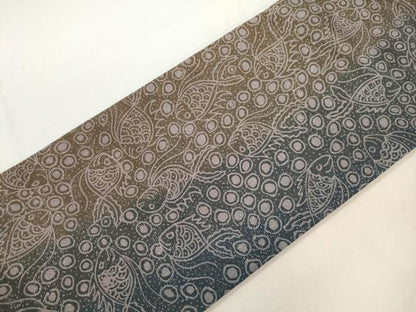 平和屋着物●ワンタッチつけ帯　魚　銀通し地　さが美扱い　正絹　逸品　CABJ2361dy