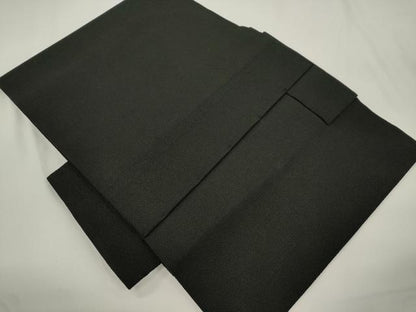平和屋着物●つけ帯　枝桜文　黒地　鬼しぼ縮緬　正絹　逸品　CABJ2363dy
