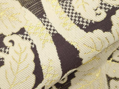 平和屋着物●つけ帯　輪奈織　立涌桐文　金糸　正絹　逸品　CABJ2364dy