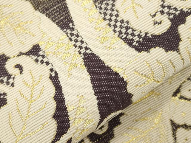 平和屋着物●つけ帯　輪奈織　立涌桐文　金糸　正絹　逸品　CABJ2364dy