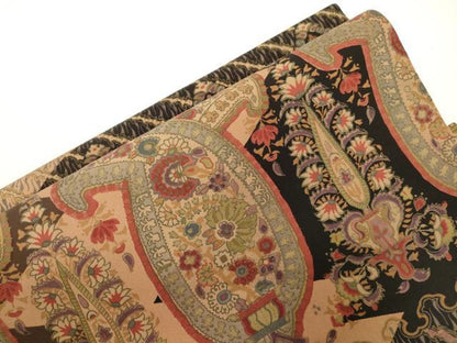 平和屋着物●塩瀬　つけ帯　更紗花文　正絹　逸品　CABJ2365dy