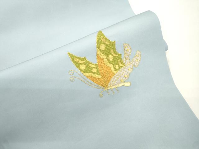 平和屋着物●塩瀬　つけ帯　総刺繍　駒刺繍　舞蝶文　金糸　正絹　逸品　CABJ2366dy