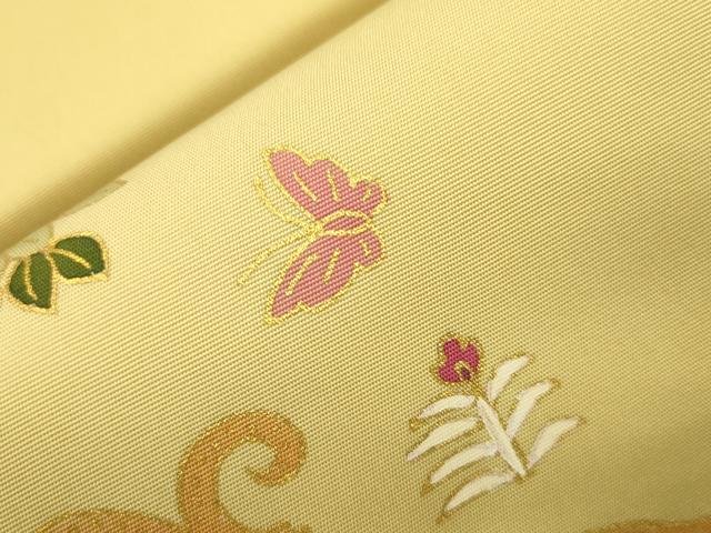 平和屋着物●塩瀬　つけ帯　動物文　金彩　正絹　逸品　CABJ2367dy