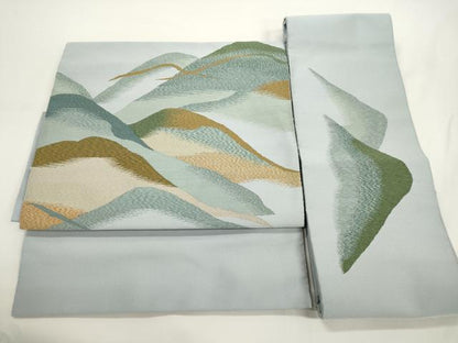 平和屋着物●爪掻き本綴れ　つけ帯　遠山文　正絹　逸品　CABJ2371dy