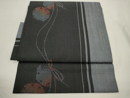 平和屋着物●つけ帯　紬地　幾何学丸文　正絹　逸品　CABJ2372dy