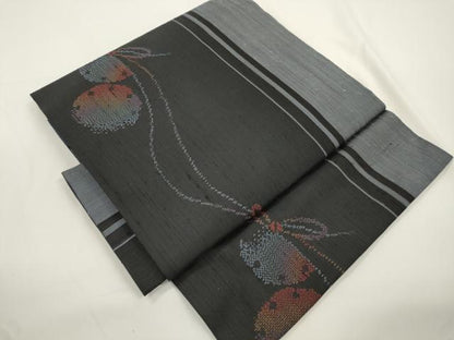 平和屋着物●つけ帯　紬地　幾何学丸文　正絹　逸品　CABJ2372dy