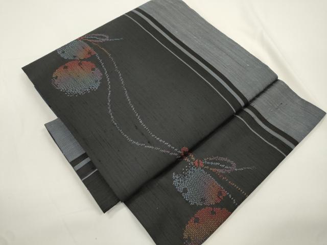 平和屋着物●つけ帯　紬地　幾何学丸文　正絹　逸品　CABJ2372dy