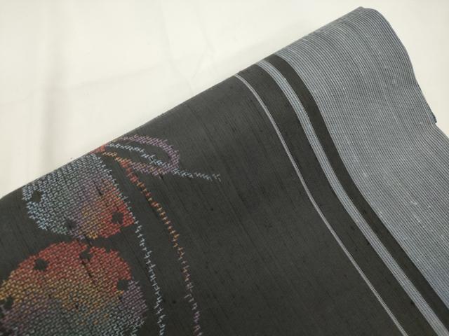 平和屋着物●つけ帯　紬地　幾何学丸文　正絹　逸品　CABJ2372dy
