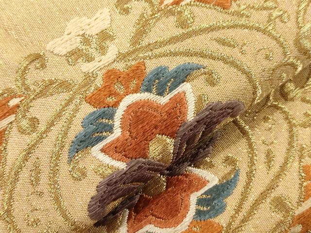 平和屋着物●つけ帯　唐織　正倉院花文　金糸　正絹　逸品　CABJ2377dy