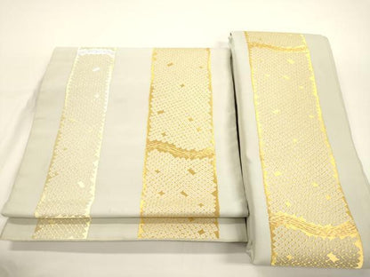平和屋着物●つけ帯　幾何学文　金銀糸　正絹　逸品　CABJ2379dy