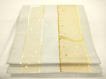 平和屋着物●つけ帯　幾何学文　金銀糸　正絹　逸品　CABJ2379dy