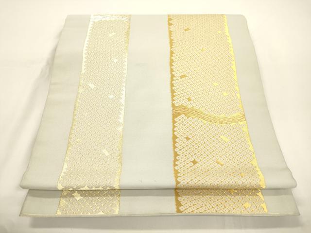 平和屋着物●つけ帯　幾何学文　金銀糸　正絹　逸品　CABJ2379dy