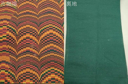 平和屋着物●本場筑前博多織　半幅帯　幾何学文　大倉織工場謹製　証紙付き　正絹　逸品　CABJ2383dy